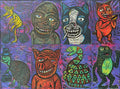 Crazy 8's Editioned Multiblock Color Woodcut Print (Pack C)