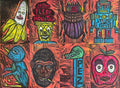 Crazy 8's Editioned Multiblock Color Woodcut Print (Pack E)