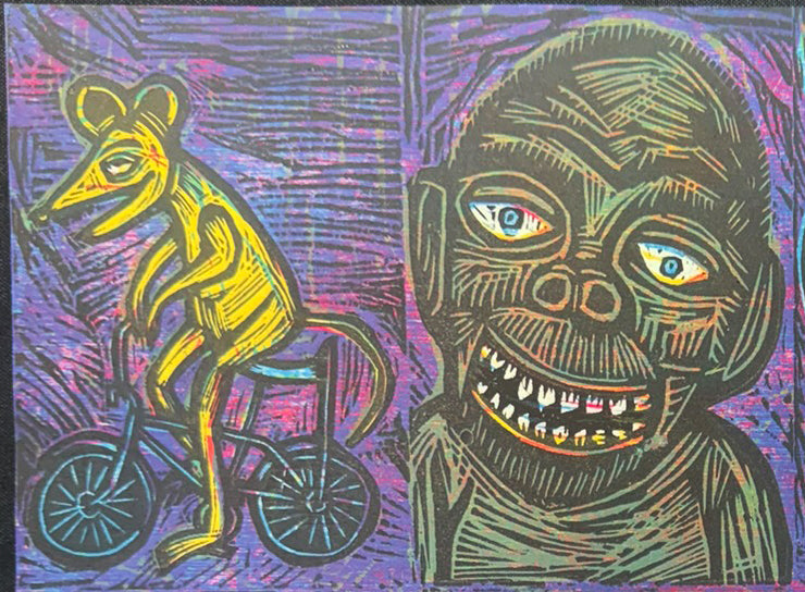 Crazy 8's Editioned Multiblock Color Woodcut Print (Pack C)