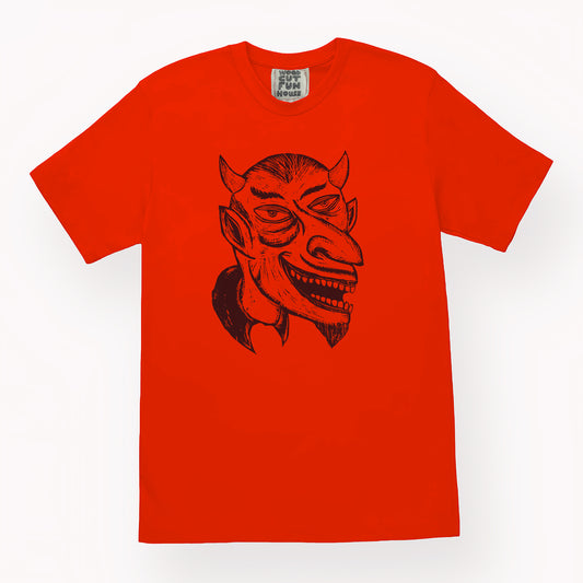 Devil Head Woodblock Handprinted T-Shirt