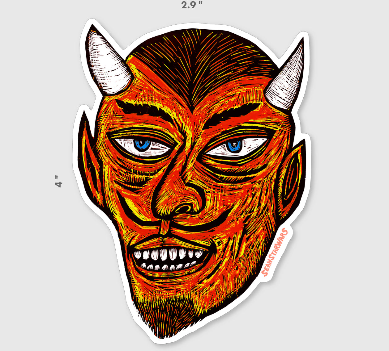 Red Devil Vinyl Sticker