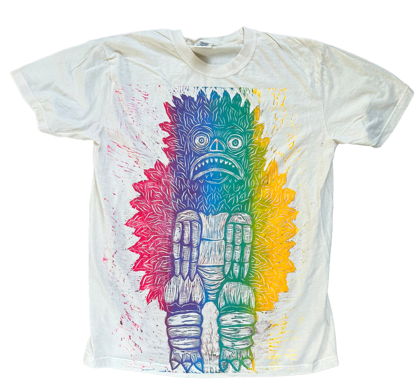 Colorwave Garamon Woodcut Handprinted T-Shirt