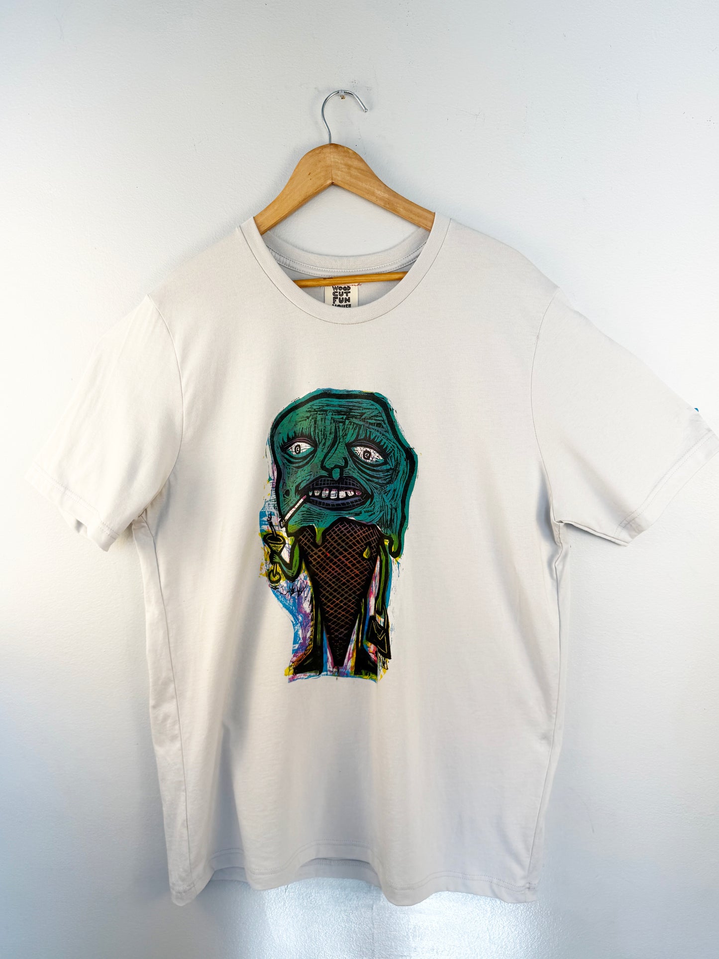 Meltdown Color Woodcut Handprinted T-Shirt