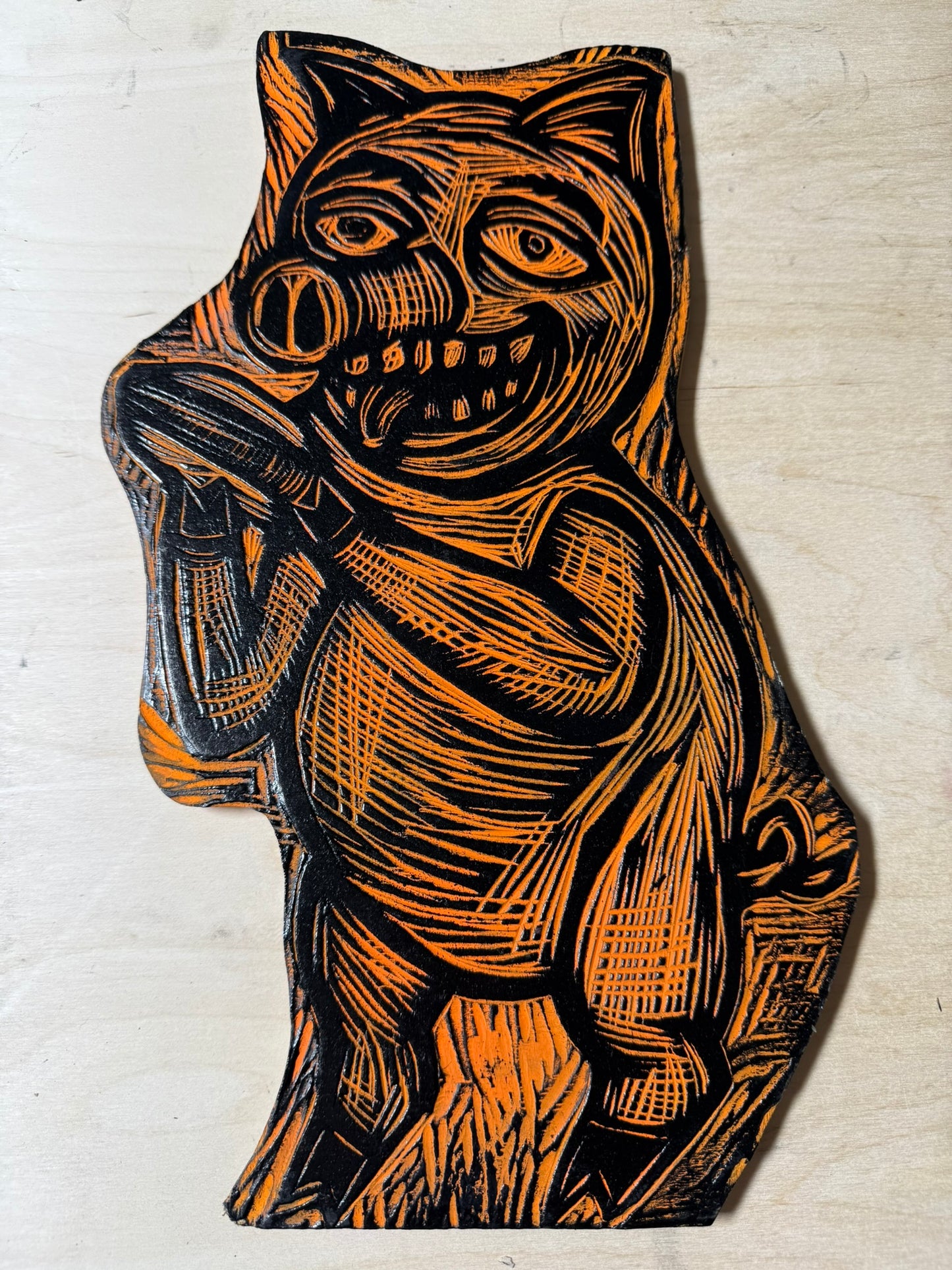 Porkchop Woodcut Handprinted T-Shirt