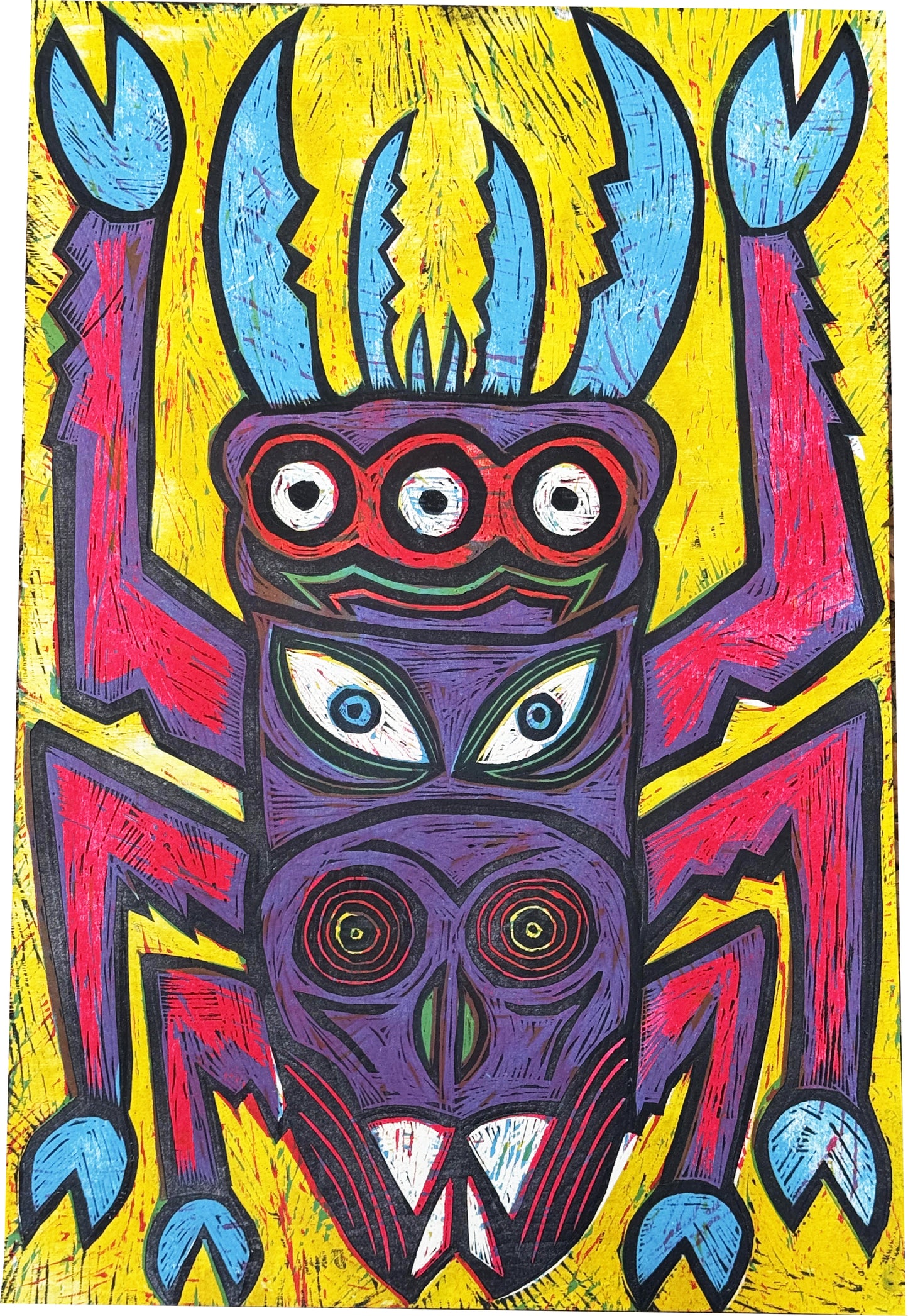 Purple Beetle Limited Edition Woodcut Print