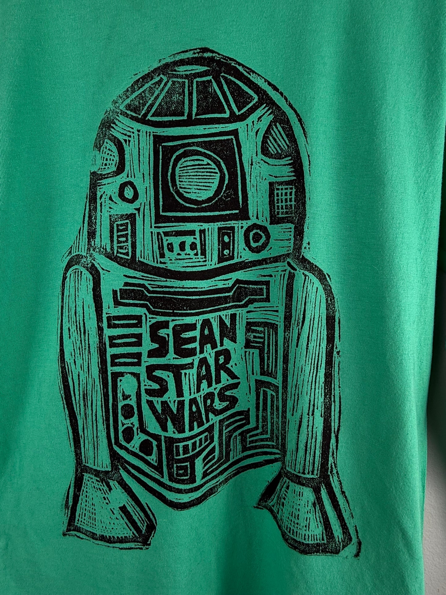 Sean Starwars Droid Long Sleeve Woodblock Handprinted Shirt