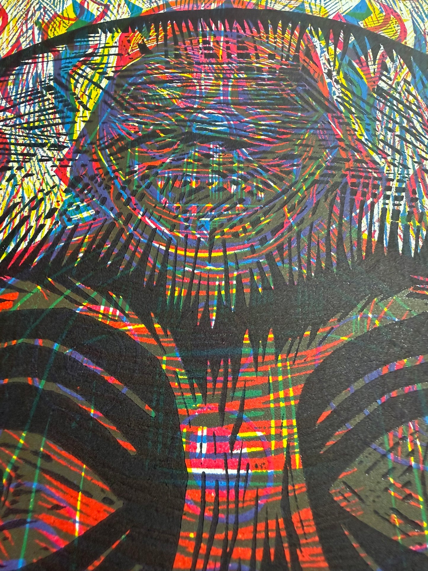 Radiant Skull Woodcut Print