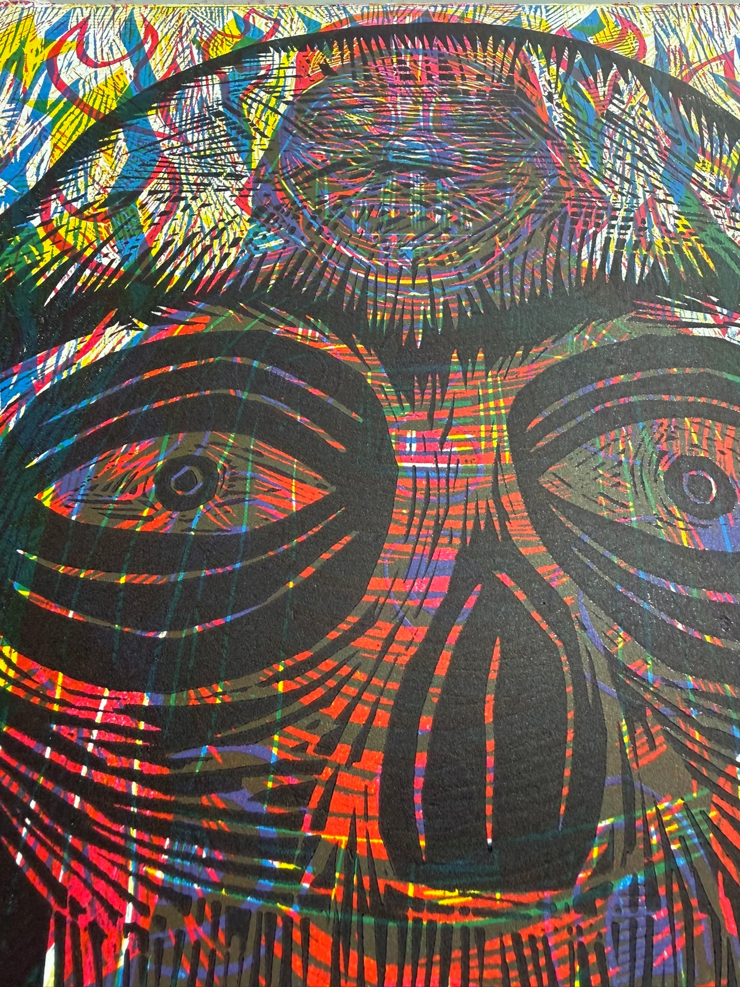 Radiant Skull Woodcut Print