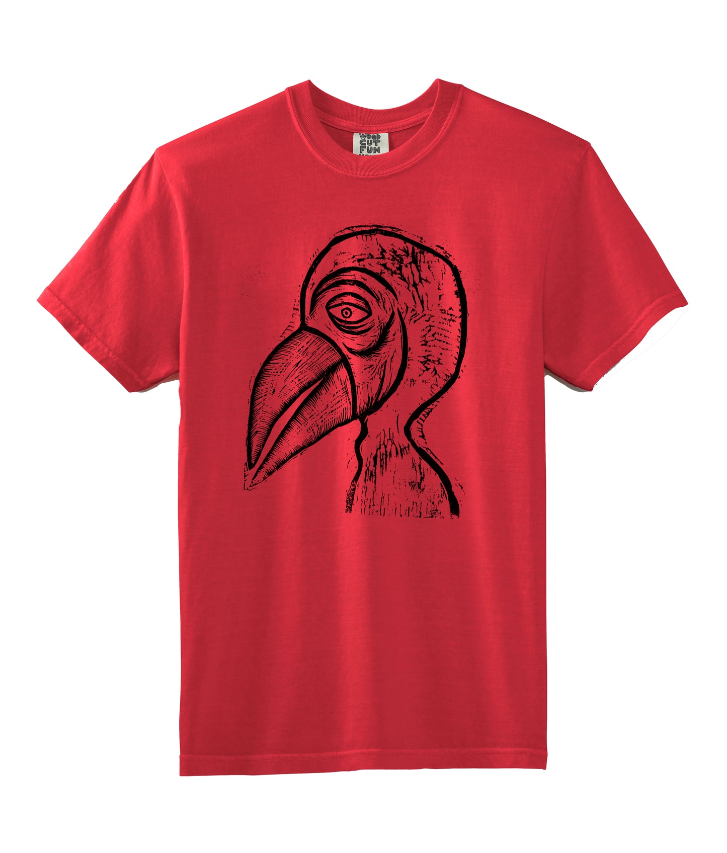 Birdman Woodcut  Handprinted T-Shirt