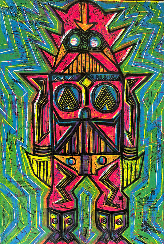 Shogun Vader Multi Color Woodcut Handpulled Print