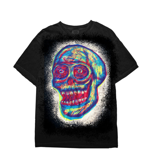 Space Dust Skull 23 Woodblock Handprinted T-Shirt