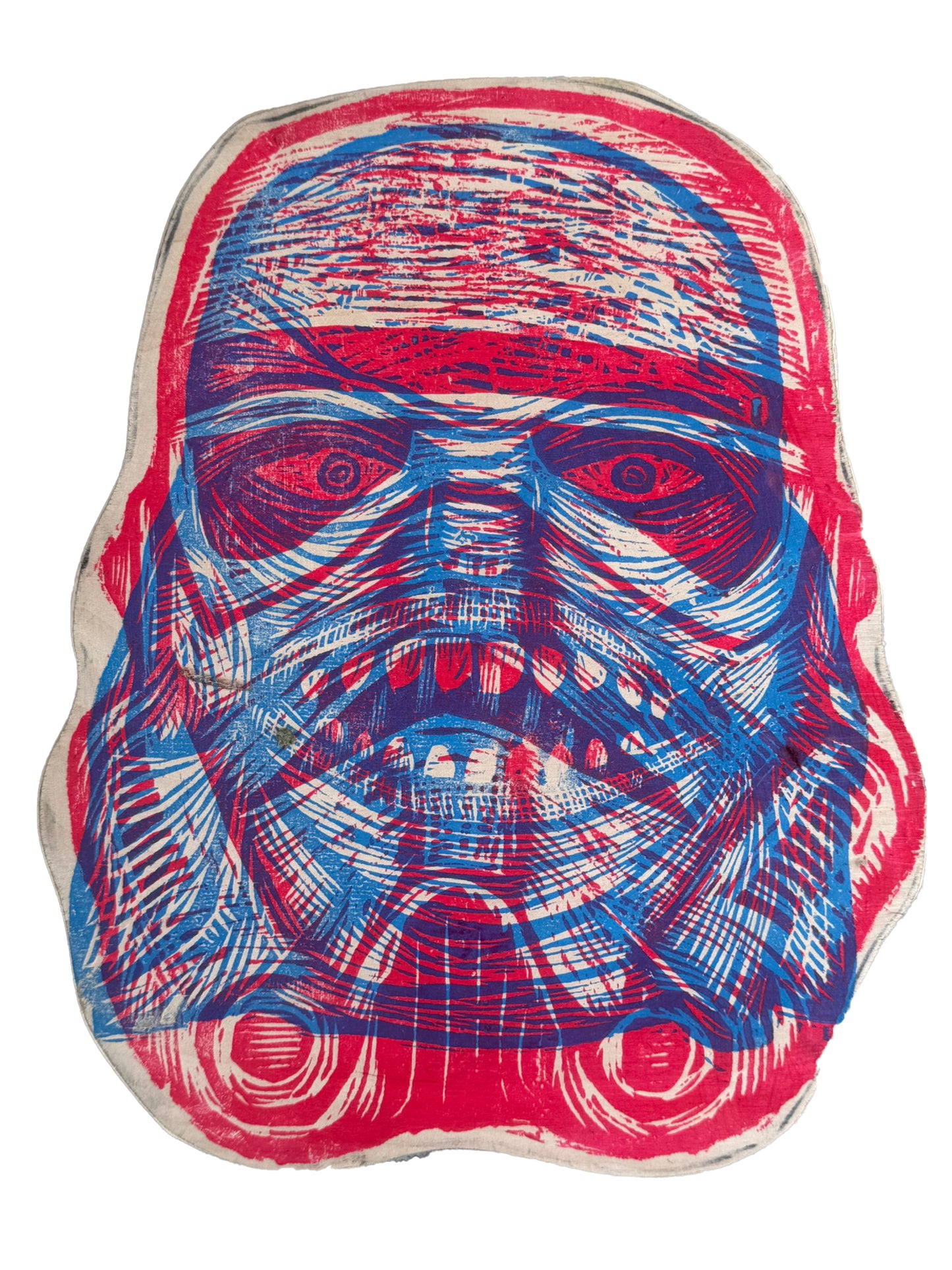 Stormtrooper/ Creature Woodcut  printed on  Wooden Panel