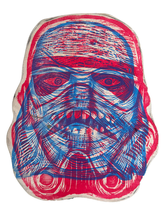 Stormtrooper/ Creature Woodcut  printed on  Wooden Panel