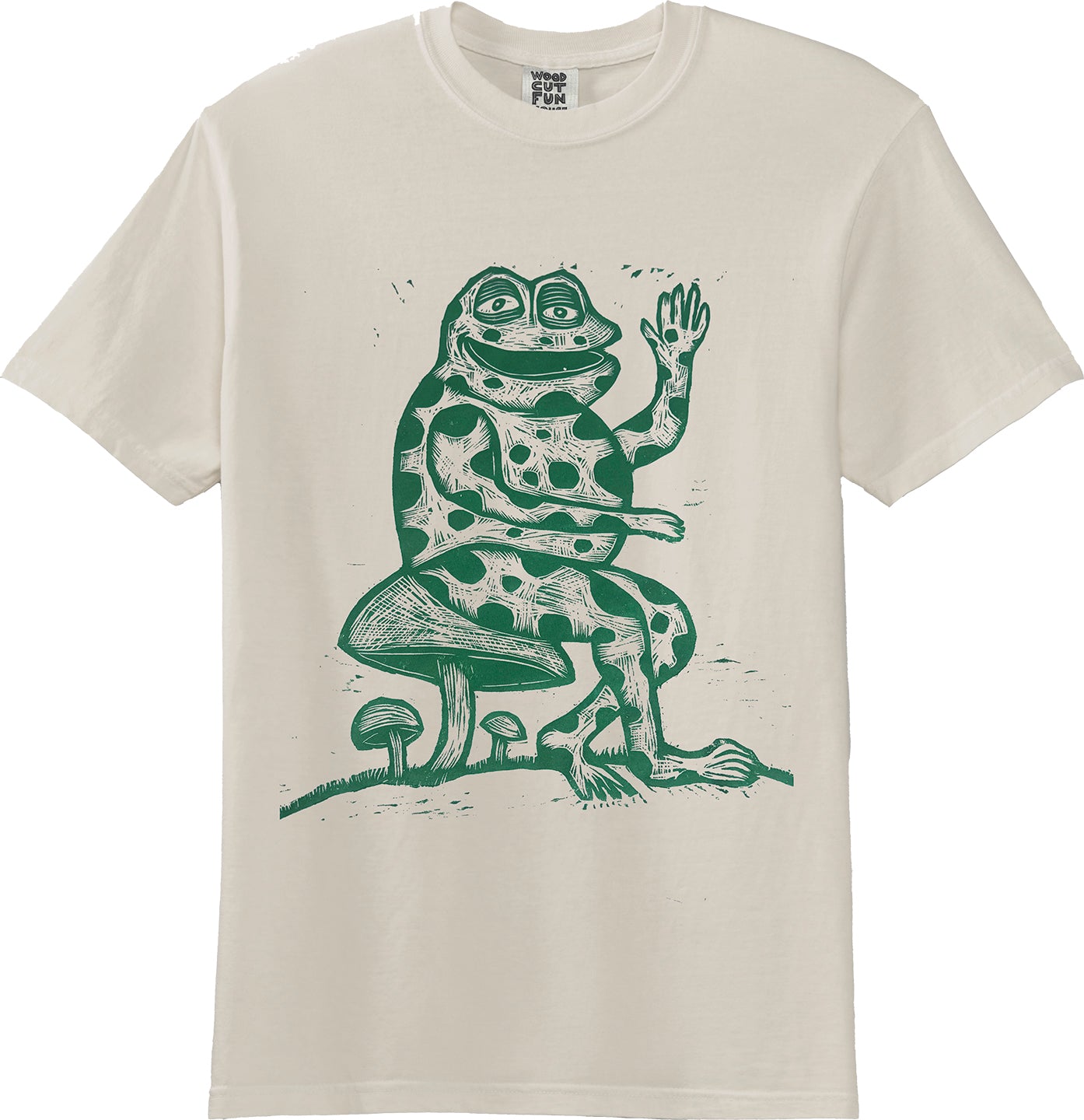 Toadstool  Woodcut Handprinted T-Shirt