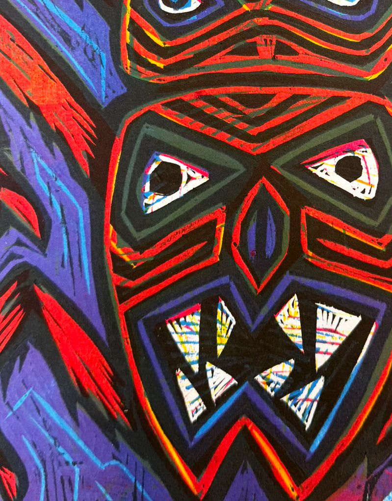 Totem Beetle Multicolor Limited Edition Woodcut Print