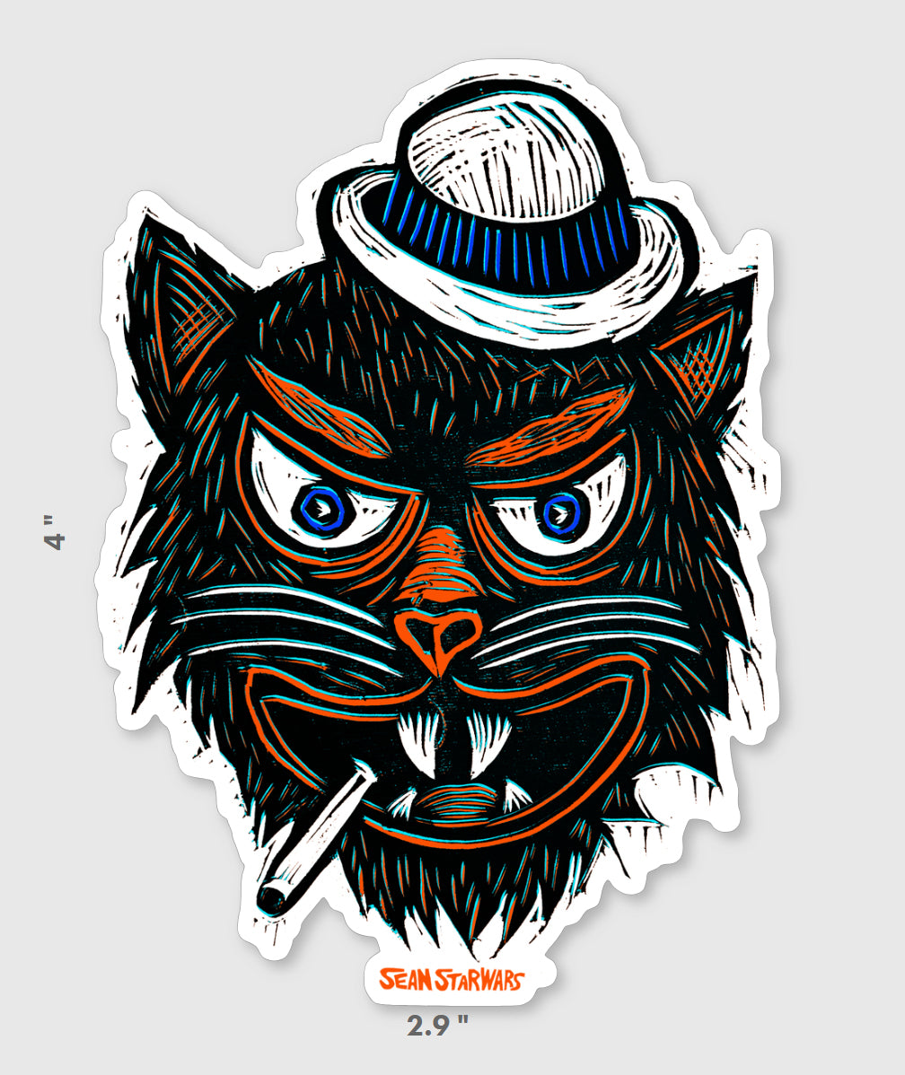 Tough Cat Vinyl Sticker