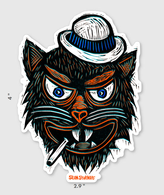 Tough Cat Vinyl Sticker