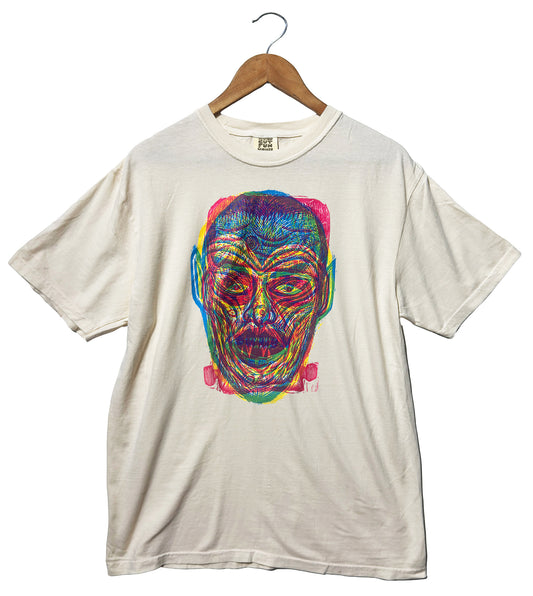 Triple Kreep Linocut Multicolor Handprinted T-Shirt