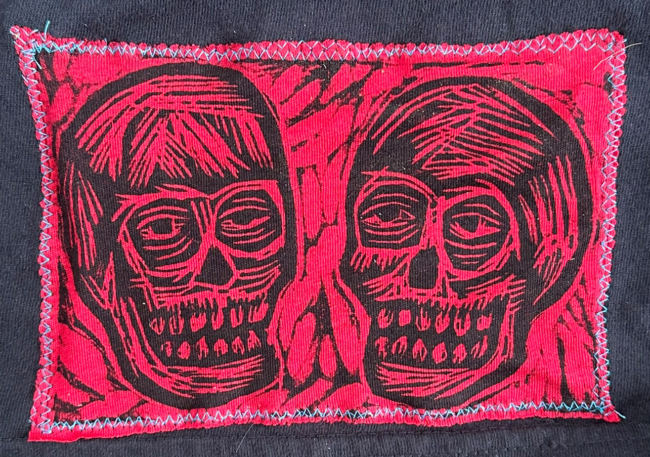 Scarlet Skull Tshirt Limited Edition Handprinted Shirt  (Limited to 40 shirts)