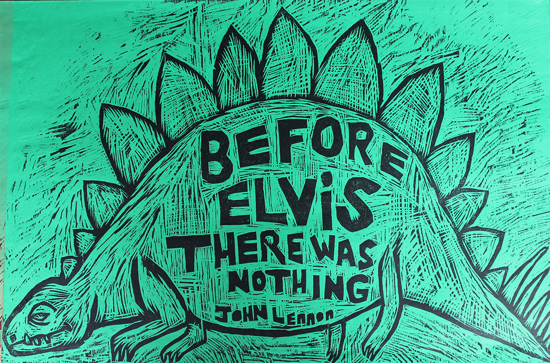 Before Elvis Handpulled Woodcut Print