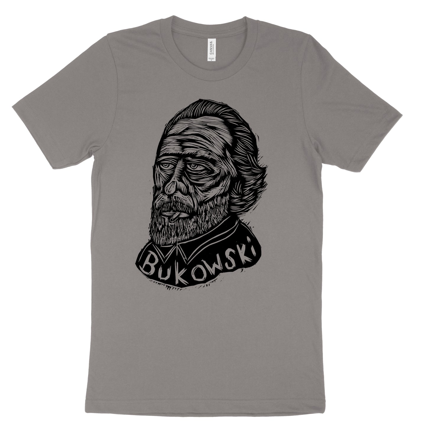 Charles Bukowski Woodcut Handprinted T-Shirt
