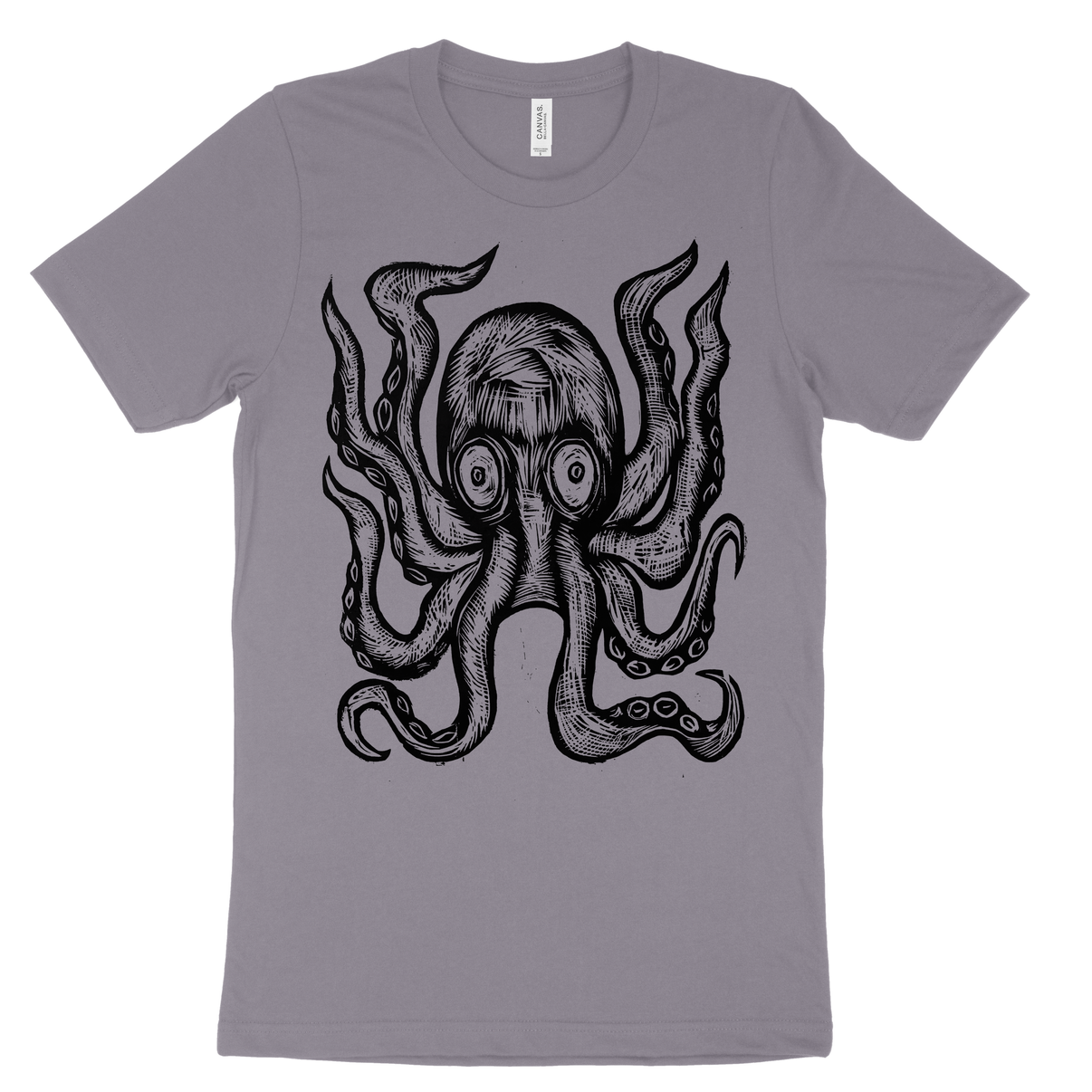 Octopus Woodcut printed T-Shirt – Woodcut Funhouse