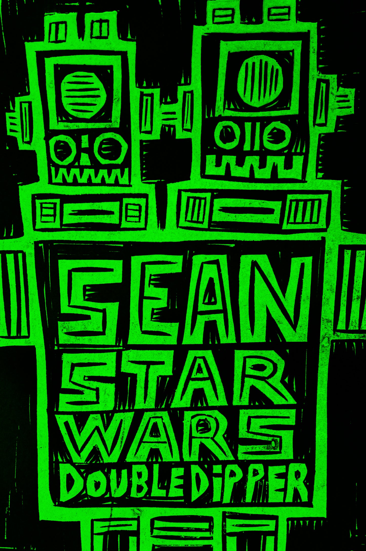 Sean Starwars Double Dippers Club Linocut Printed Tshirt