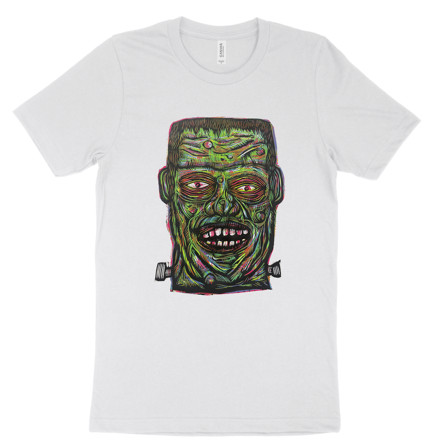 Frankenstein Color Woodcut Handprinted T-Shirt