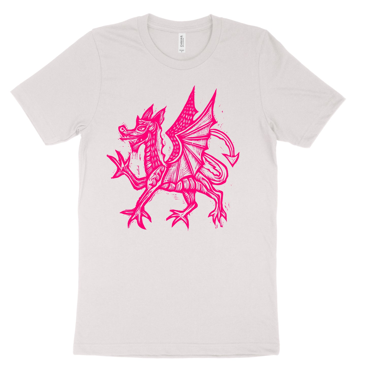 Welsh Dragon Woodcut Printed T-Shirt