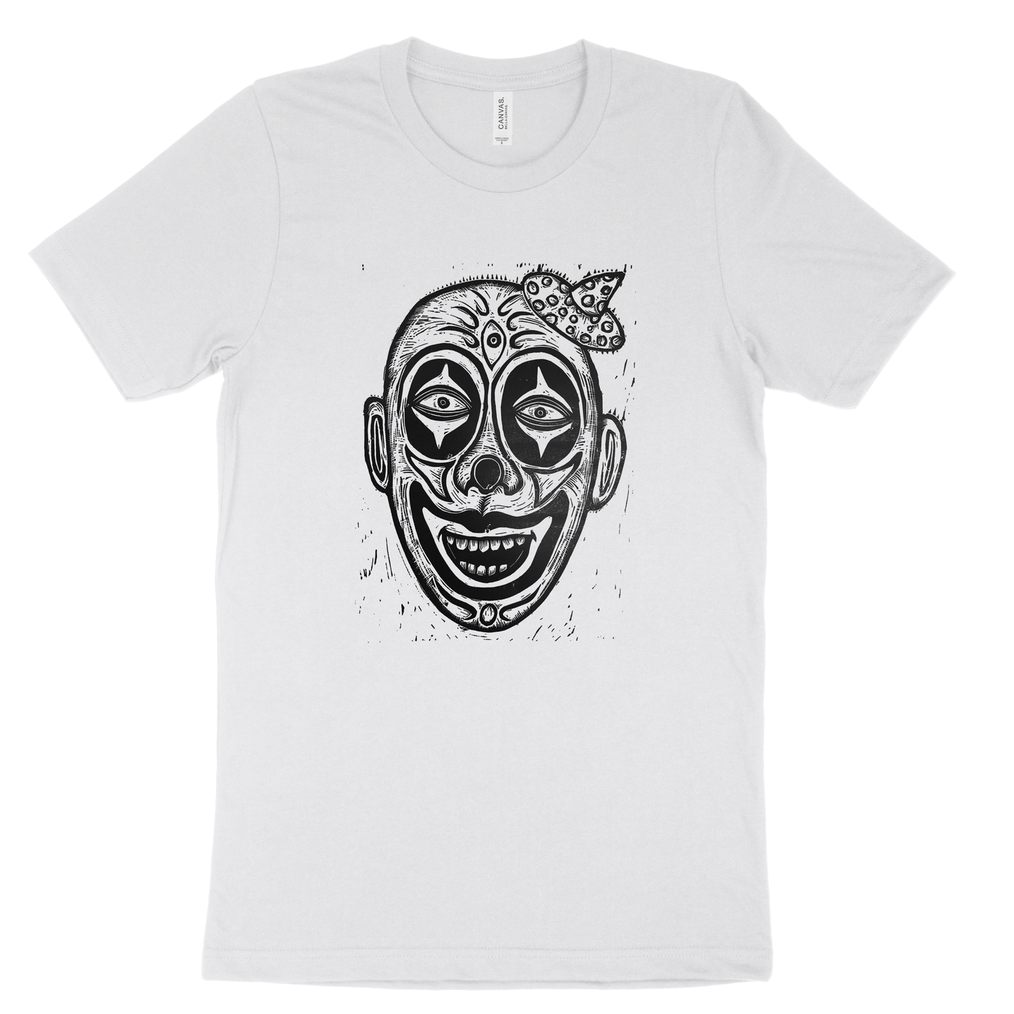 Clown Linocut Printed T-Shirt
