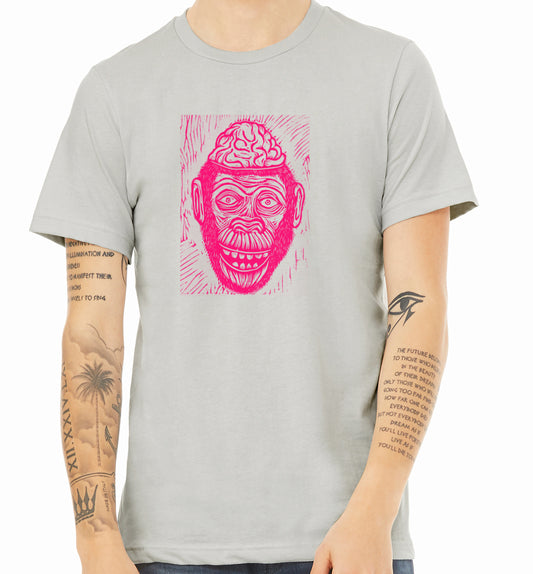 Monkey Brains Linocut Handprinted T-Shirt