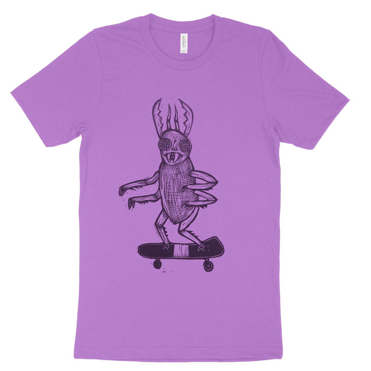Skate  Bug Linocut Printed  T-Shirt